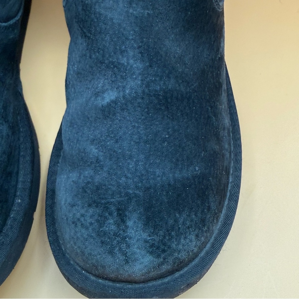 UGG Australia Roseberry Boots Black Suede Leather Sheepskin Laces Women’s Size 9 - Picture 12 of 15